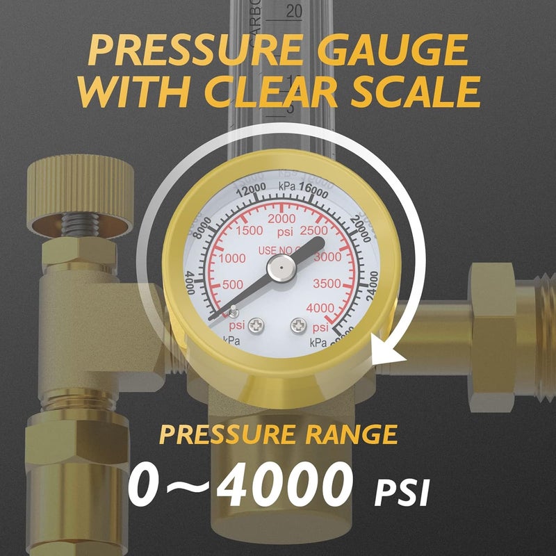 TOOLIOM CO2 Argon Flow Meter Gas Regulator Gauge for MIG TIG Welding - Image 4